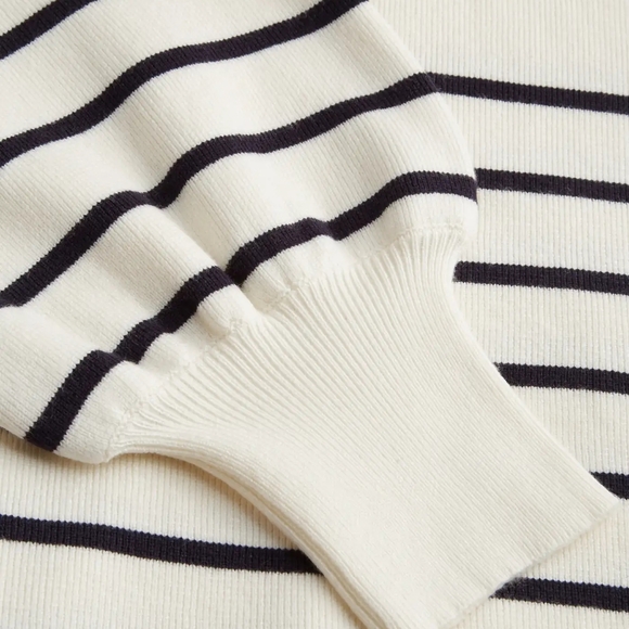 NWT - Cider Black and White Striped Sweater with Button Accents - Picture 10 of 12